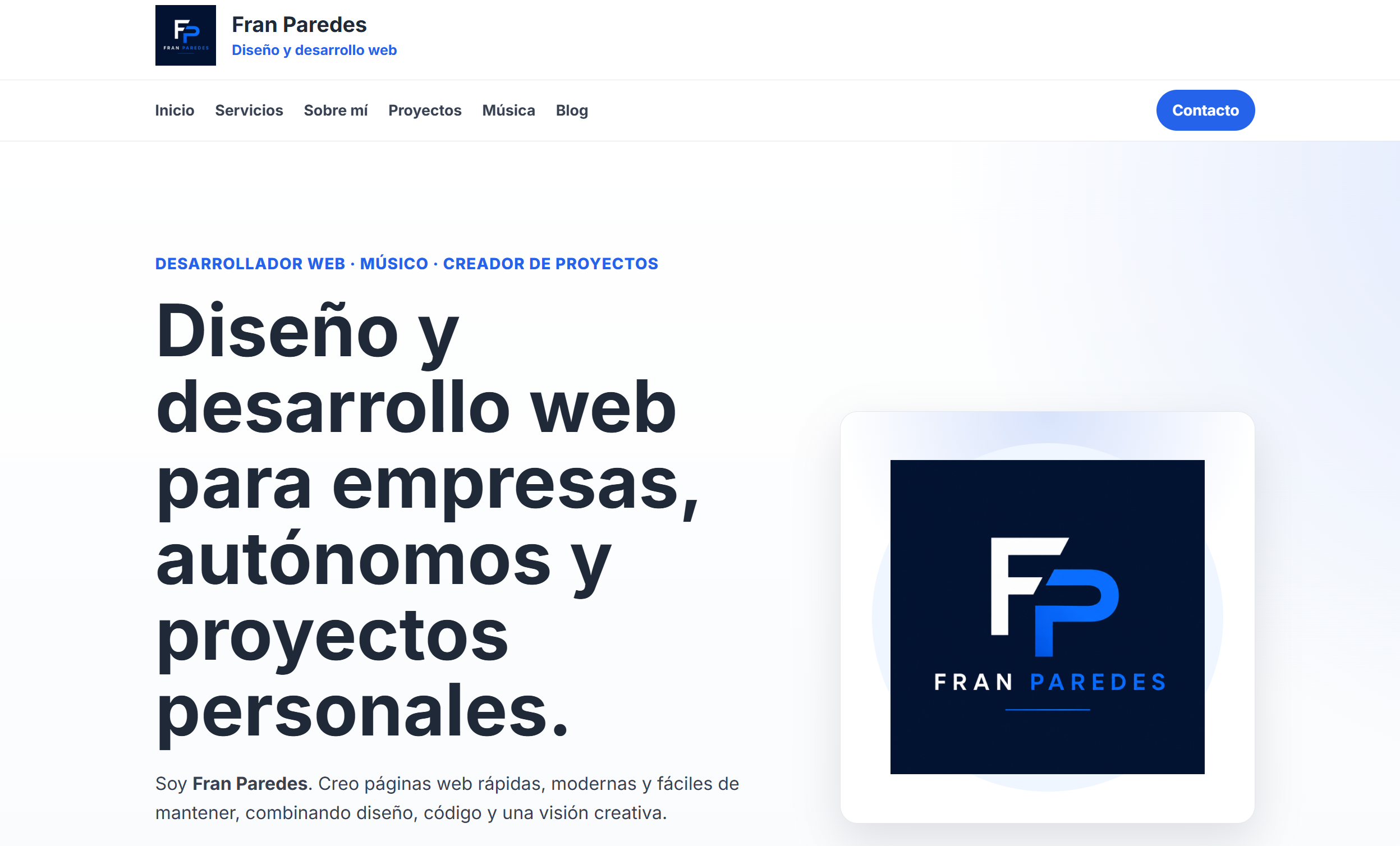 Vista previa del proyecto Fran Paredes